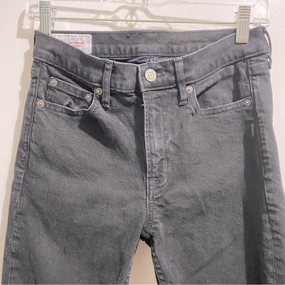 GAP Vintage Slim Mid Rise Black Jeans Size 2 - Picture 3 of 5